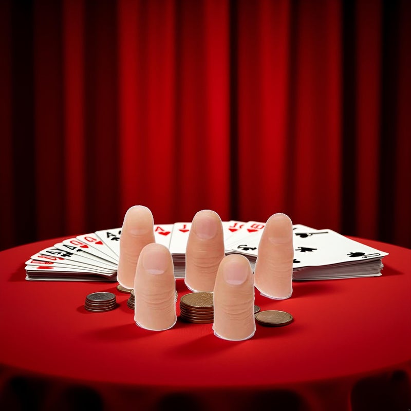 Fansoftiks 5 Pcs Magic Trick Fingers Fake Thumb Tips Stage Show Prop Prank Magic Kits and Accessories Novelty Toys - Image 2