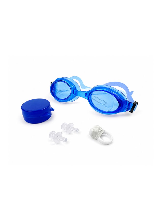 DBLEW Swimming Goggles with Earplugs – Anti-Fog Swim Glasses Set, Blue - Image 1