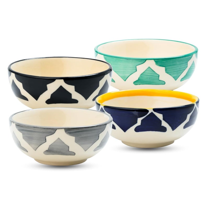 Sugalsu Dessert Bowls, 125ML Small Colorful Bowls, Ceramic Bowl Set for Ice Cream, Decorative Bowls for Snack Soup Condiments, Side Dishes, Set of 4 (Random) - Image 1