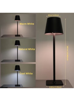 Levin Germany LEVIN Germany Cordless LED Table Lamp 5W-Black Shade USB Rechargeable, 360° Shadowless Lighting, 3 Color Modes, Portable Aluminum Acrylic, 1-Year Warranty  - Image 2