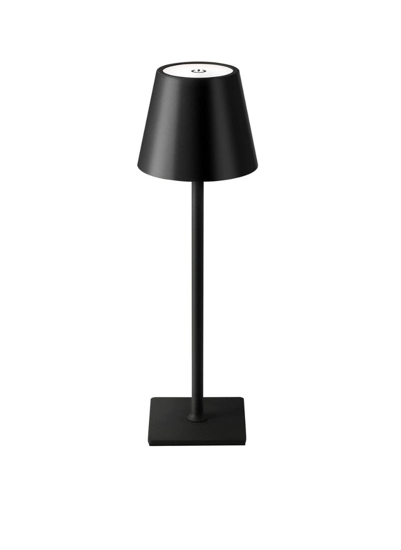 Levin Germany مصباح طاولة LED لاسلكي 5 واط من LEVIN Germany بظل أسود – قابل لإعادة الشحن عبر USB، إضاءة بدون ظلال بزاوية 360°، 3 أوضاع ألوان، تصميم محمول من الألومنيوم والأكريليك، ضمان لمدة سنة واحدة  - Image 1