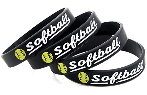 Inkstone (12-Pack Softball Bracelets with Motivational Sports Quotes - Wholesale Pack of 12 Silicone Rubber Wristbands for Bulk Softball Gifts and Party Favors - for Boys Girls Men Women - Image 3