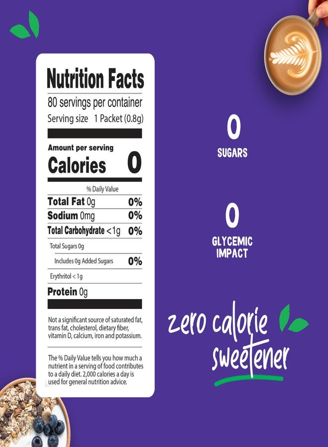 Pyure Organic Monk Fruit Sweetener Packets | White Sugar Substitute for Baking, Coffee & Tea | Zero Carb, Zero Calorie, Keto, Plant-Based, Non-GMO, Gluten-Free, USDA Organic | 80 Count - Image 3