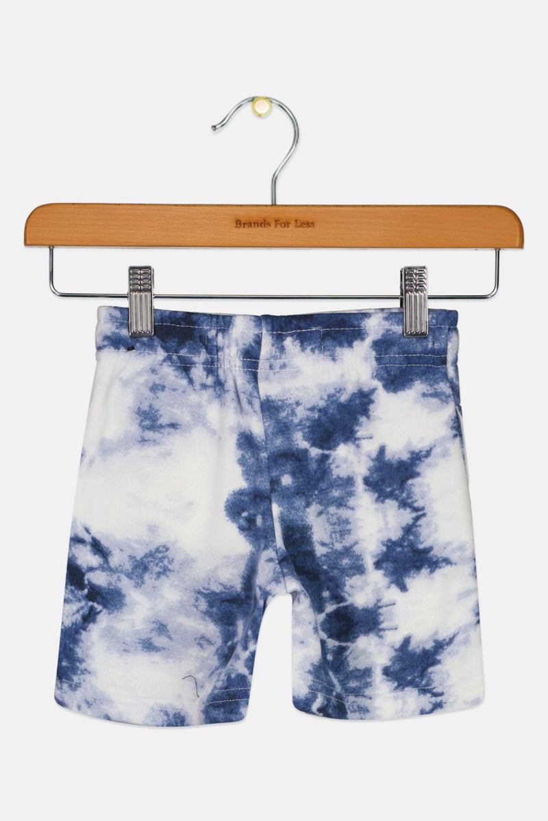 brooklyn Toddlers Boy Tie Dye Basic Shorts, White - Image 2