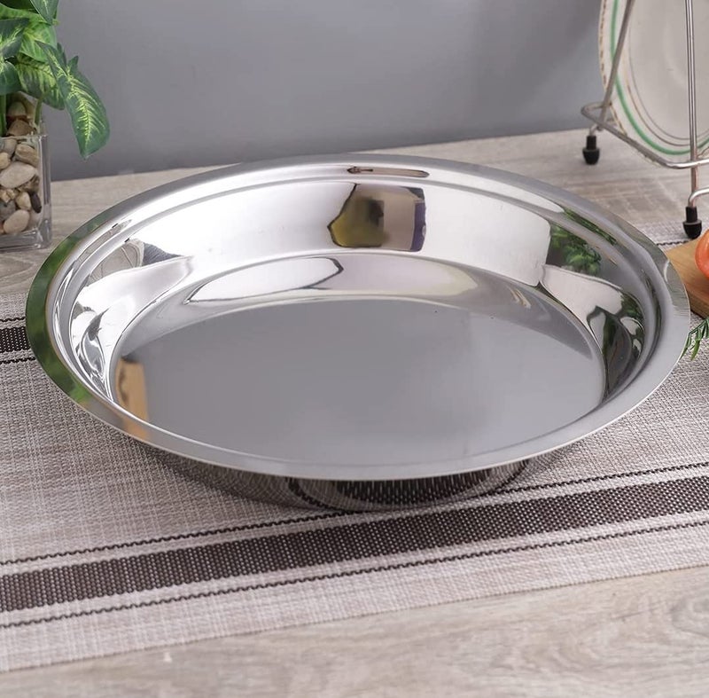 RSPTJM VOMI RJ kitchenware Store paraat | Steel Parat for Dough Flour Kneading |Atta Parat Steel for Kitchen Big Size, 40 cm - Image 1
