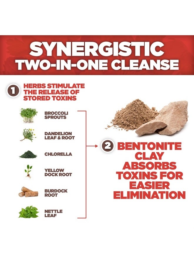 Yerba Prima Bentonite Clay Plus Herbal Detox, 100 Veg Capsules - Food Grade Clay from The Great Plains, USA - Colon & Liver Cleanse Supplement with Calcium Clay Pack1 - Image 4