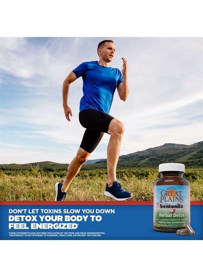 Yerba Prima Bentonite Clay Plus Herbal Detox, 100 Veg Capsules - Food Grade Clay from The Great Plains, USA - Colon & Liver Cleanse Supplement with Calcium Clay Pack1 - Image 5