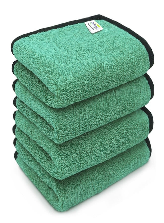 SOFTSPUN Microfiber Baby Hand & Face Wipes 280 GSM 20x30 Cms, 4 Piece Towel Set, Parrot Green! Super Soft & Comfortable for Newborn Baby and Kids Quick Drying Ultra Absorbent in Small Size. - Image 1