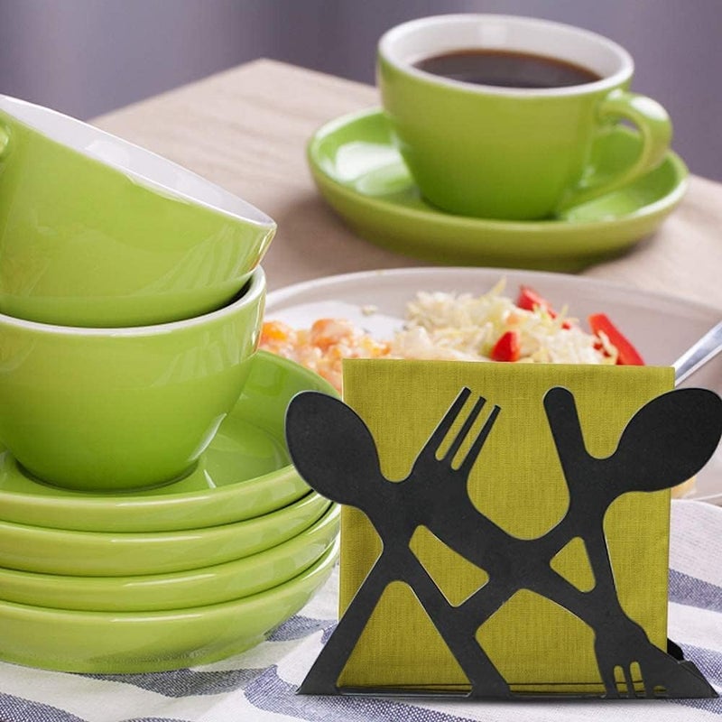 SHEING Metal Napkin Holder for Home Kitchen Restaurant Picnic Women Theme Tabletop Paper Organizer Upright Tissue Dispenser Black 7 - Image 2