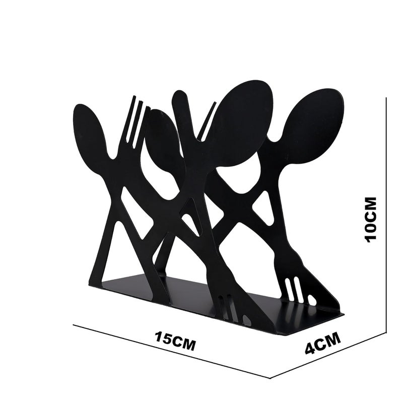 SHEING Metal Napkin Holder for Home Kitchen Restaurant Picnic Women Theme Tabletop Paper Organizer Upright Tissue Dispenser Black 7 - Image 3