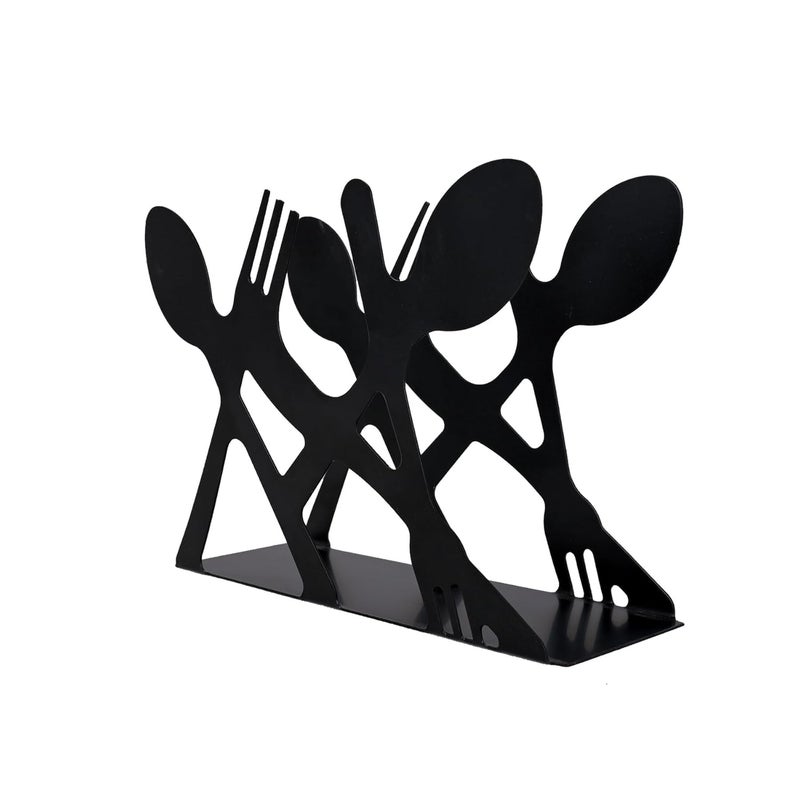 SHEING Metal Napkin Holder for Home Kitchen Restaurant Picnic Women Theme Tabletop Paper Organizer Upright Tissue Dispenser Black 7 - Image 4