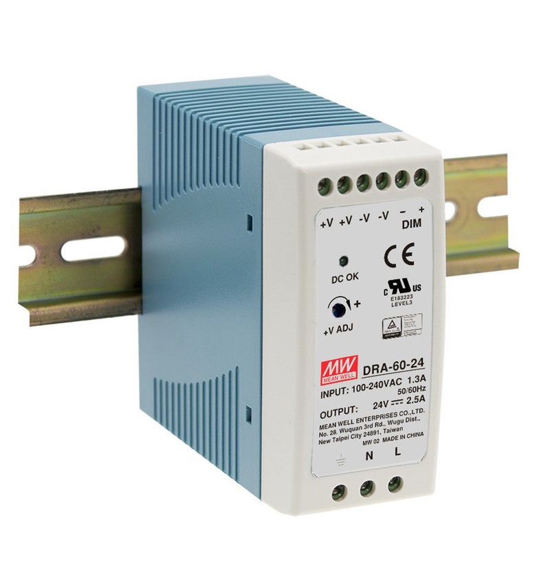 Mean Well DRA 60 12 DIN Rail 12V 5A 60W Switching Power Supply - Image 1