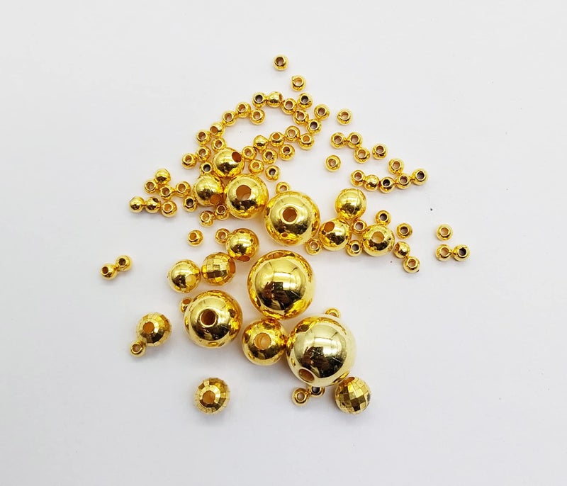 eshoppee 200 gm Golden Color Round Shape Plastic Beads for Jewellery Making, Art and Crafts Work for Necklace Bracelet Earring Making DIY Kit (19) - Image 2