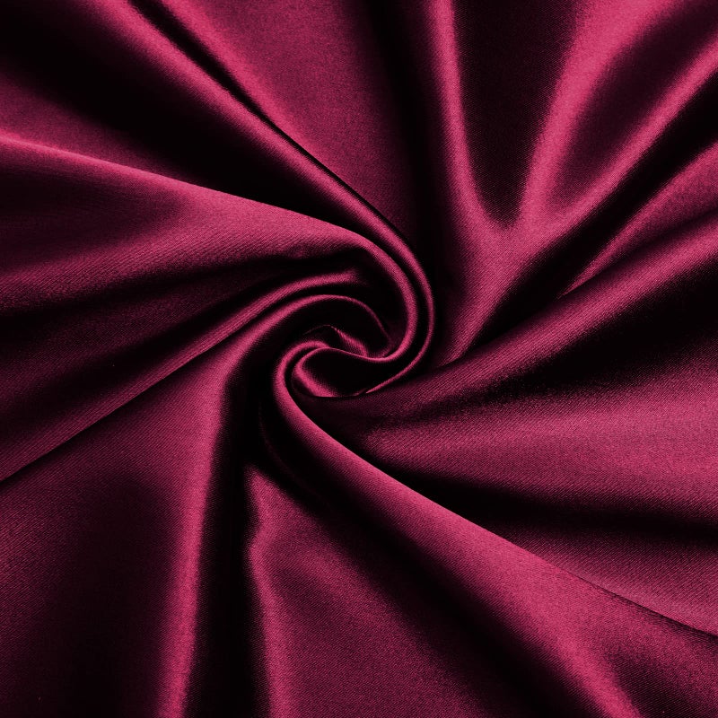 VACVELT Charmeuse Satin Fabric by The Yard, 60 Inch Wide Burgundy Satin Fabric Shiny & Soft Cloth Fabric, Silky Satin Fabric for Bridal Dress, Sewing, Draping, Wedding Decorations, Crafts (1 Yard) - Image 1