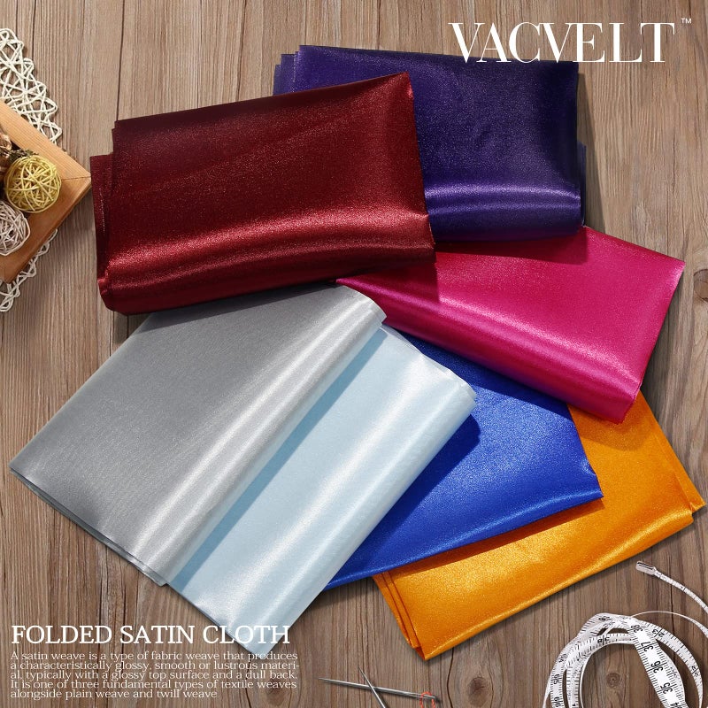 VACVELT Charmeuse Satin Fabric by The Yard, 60 Inch Wide Burgundy Satin Fabric Shiny & Soft Cloth Fabric, Silky Satin Fabric for Bridal Dress, Sewing, Draping, Wedding Decorations, Crafts (1 Yard) - Image 3