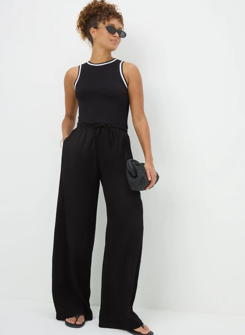 Matalan Black Wide Leg Trousers