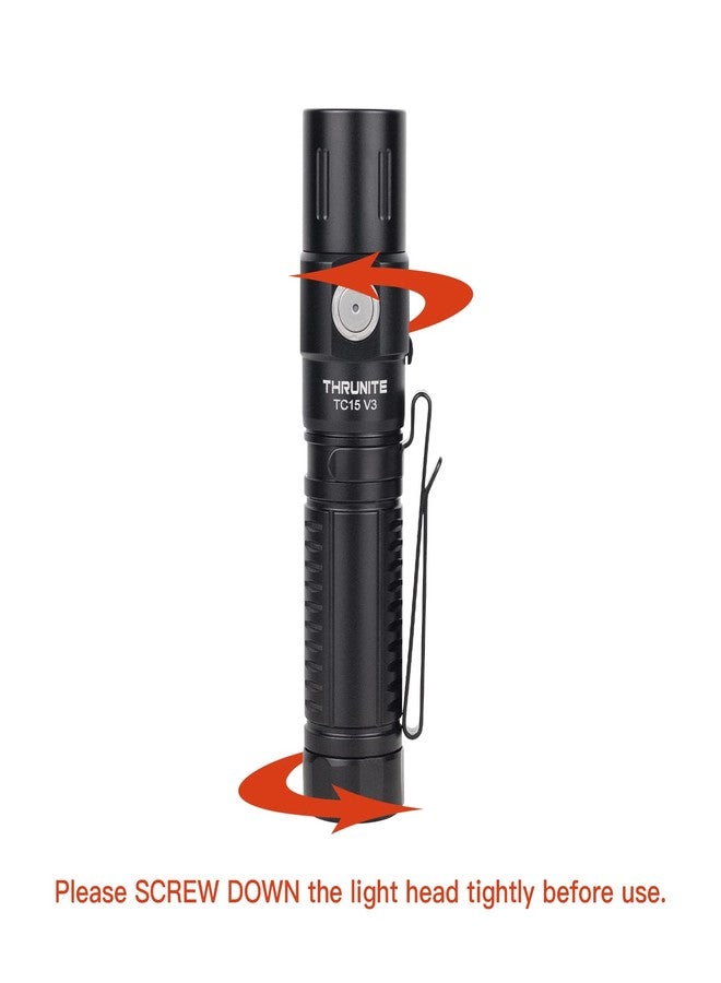 ThruNite TC15 V3 2403 High Lumen Flashlight, USB C Rechargeable LED Handheld Flashlights, Ultra-Bright XHP 35.2 LED, Indoor/Outdoor (Camping, Security and Emergency Use) Cool White - Black CW - Image 2