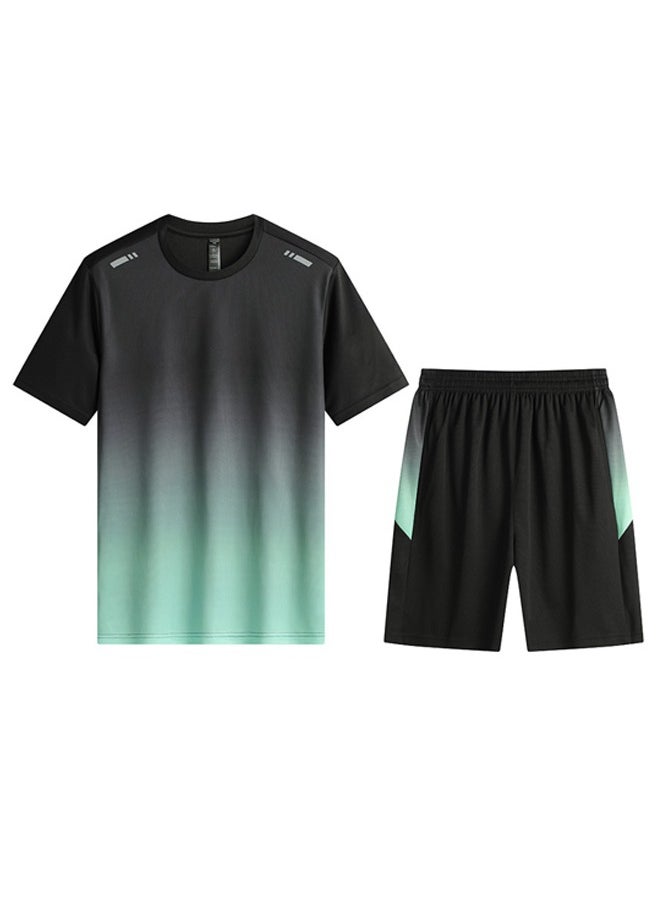 ZCM-HAPPY - Summer Ice Silk Quick-Drying Fitness Wear Sportswear Running Training Suit - Image 1
