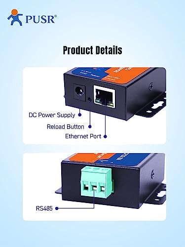 PUSR TCP232-304 RS485 to TCP/IP Converter Serial Device Server Support Modbus Gateway Built-in Webpage RS485 to Ethernet Converter - Image 5