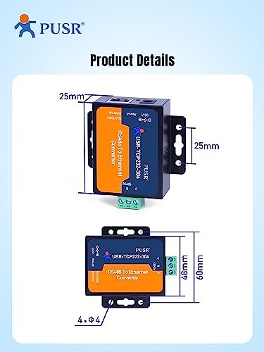 PUSR TCP232-304 RS485 to TCP/IP Converter Serial Device Server Support Modbus Gateway Built-in Webpage RS485 to Ethernet Converter - Image 4