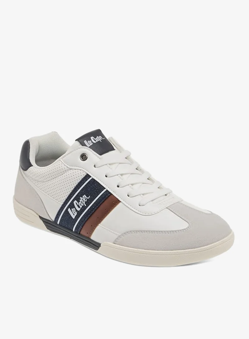 Mens Panelled Ankle Sneakers With Lace-Up Closure