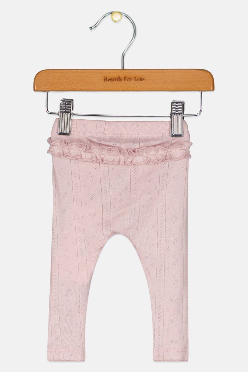 NAME IT Toddlers Girl Textured Pull On Pants, Pale Pink - Image 2