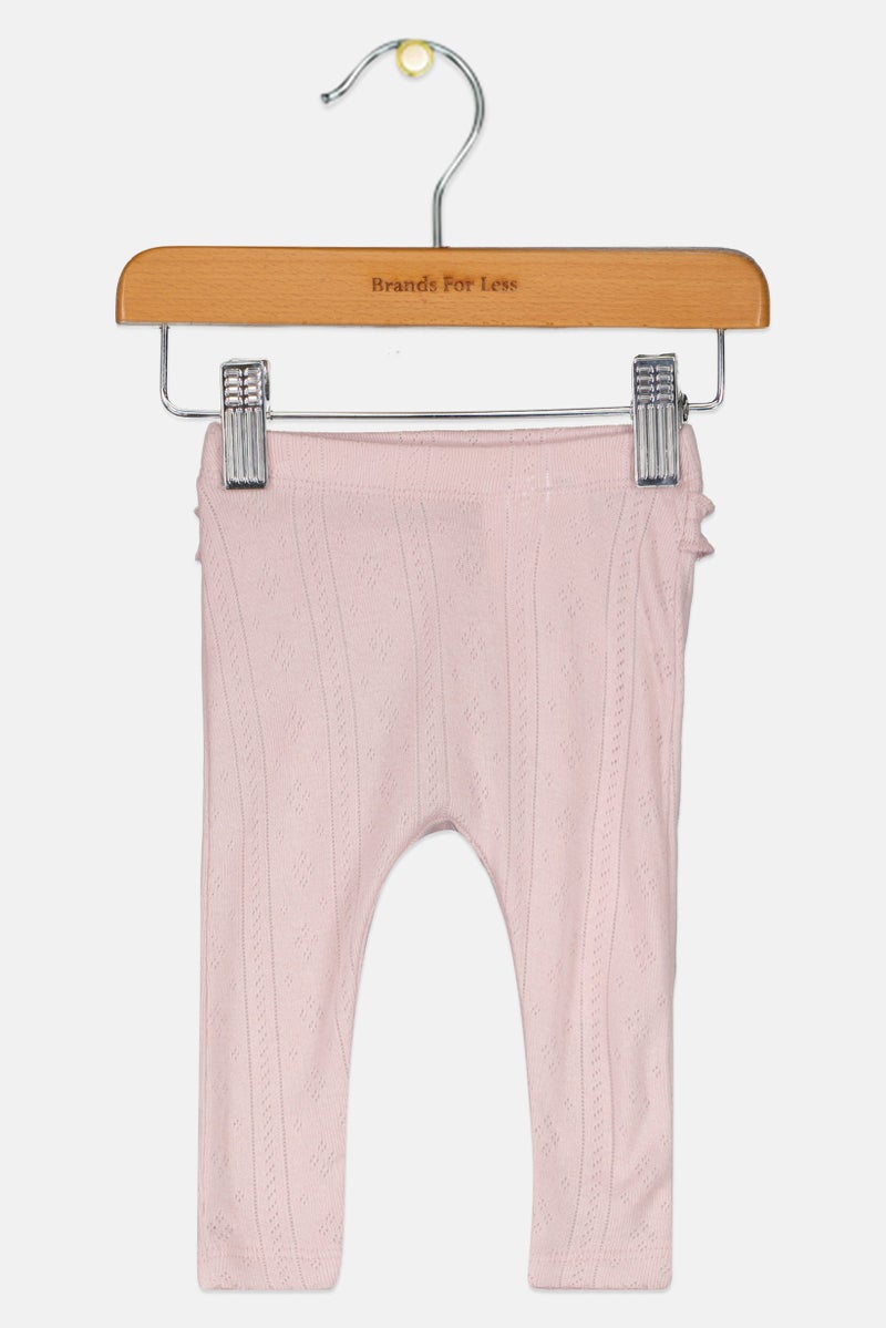 NAME IT Toddlers Girl Textured Pull On Pants, Pale Pink - Image 1