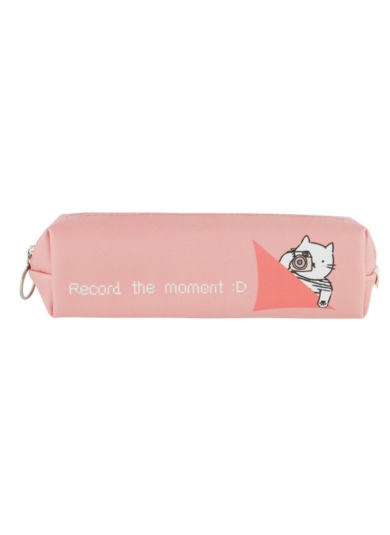 Deli - Pencil Pouch With Printed Design Peach Colour - Image 1