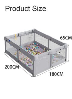 Playpen, Playpen for Baby, 180*200cm Baby Play Area, Baby Playpen with Mat Baby Fence for Baby Safety,Fence for Kids ,Infant Indoor And Outdoor Kids Activity Center With 50 Pieces Ocean Balls and 2 Packs of Pull Rings حاجز العاب للاطفال سياج امان للعب الاطفال - pzsku/Z2B88F134B12EDE486545Z/45/_/1737023566/01d689a3-1576-47bc-8587-4e98e1665d80