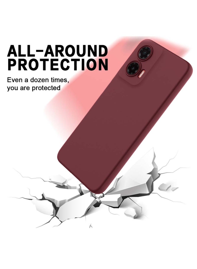 Wtech Motorola Moto G35 5G 2024 Premium Soft Liquid Silicone Case Cover - Maroon - Image 3
