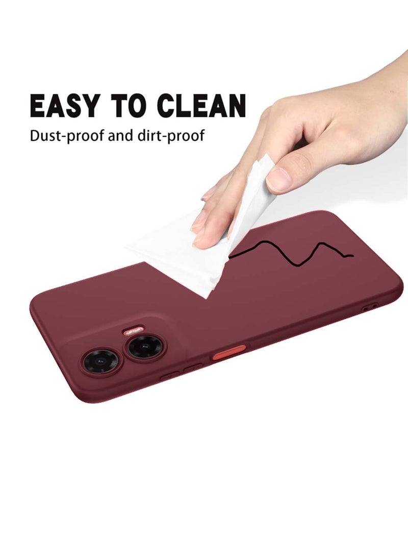 Wtech Motorola Moto G35 5G 2024 Premium Soft Liquid Silicone Case Cover - Maroon - Image 4