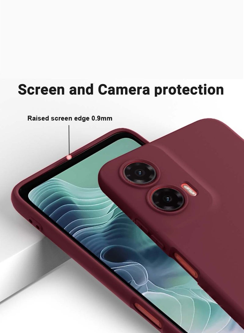 Wtech Motorola Moto G35 5G 2024 Premium Soft Liquid Silicone Case Cover - Maroon - Image 2