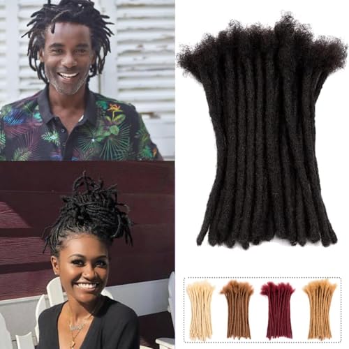 JIAJIA Teresa 8 Inch 100 Strands 100% Human Hair Dreadlock Extensions for Men/Women/Kids 0.8cm Width Full Hand-made Permanent Dread Locs Extensions Human Hair Can Be Dyed,Curled and Bleached,Natural Black - Image 1