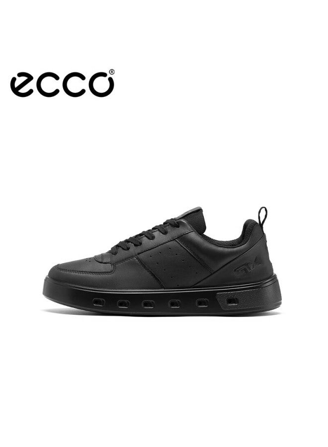 Ecco Thick-soled Casual Shoes, Cowhide Color-block Versatile Trendy Sneakers, Street 720 Men's Shoe Series 520814, Black, Size 41 - Image 1