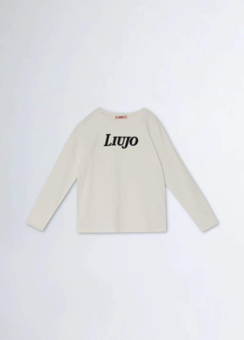 Liu Jo T-shirt with logo and gemstones
