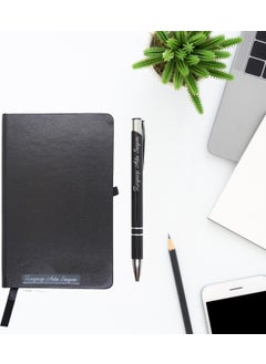 Personalized Leather Notebook and Pen Set