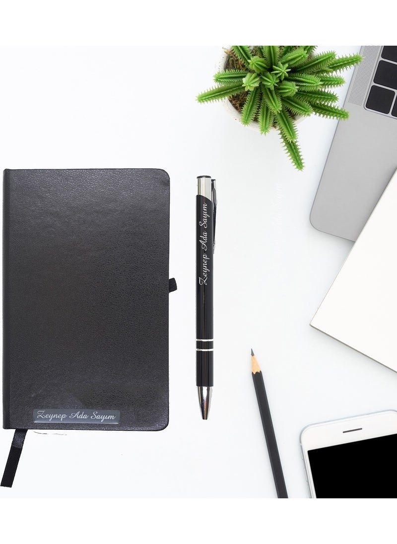 Ada Lazer - Personalized Leather Notebook and Pen Set - Image 1