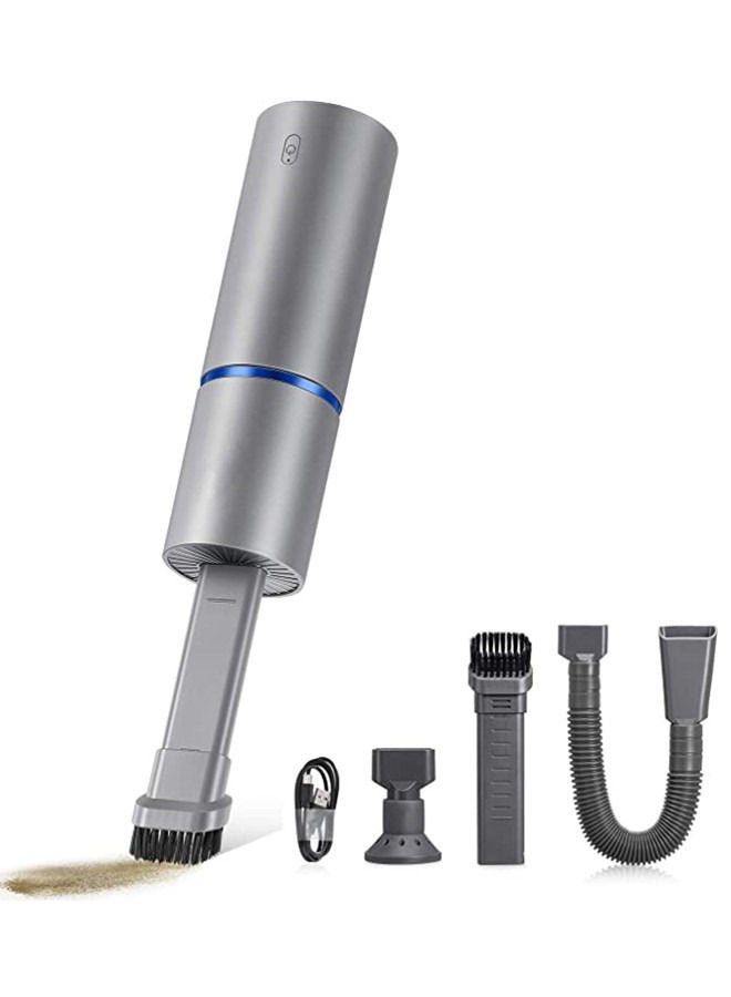 ISank مكنسة كهربائية صغيرة، منفضة هواء ومضخة يدوية 3 في 1، مكنسة كهربائية صغيرة محمولة لاسلكية، قابلة لإعادة الشحن عبر USB، سهلة التنظيف لسطح المكتب ولوحة المفاتيح والدرج والجزء الداخلي للسيارة والشقوق الأخرى، مساحات صغيرة - Image 1