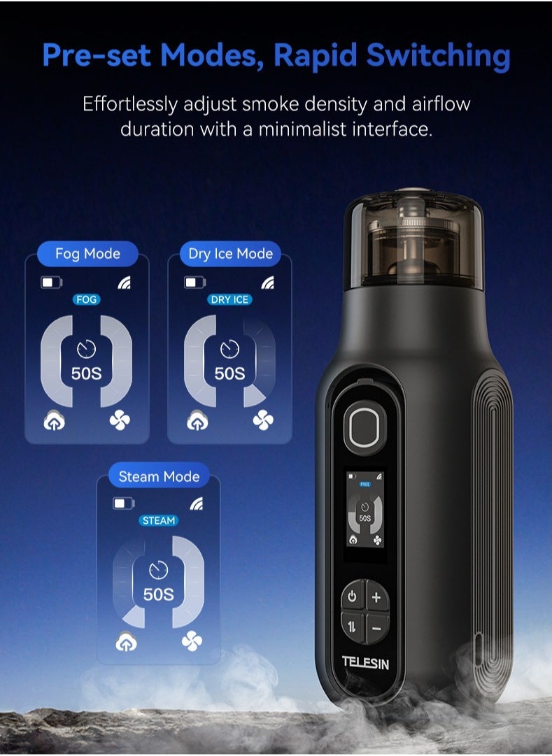 TELESIN - Fog Machine, Photography Fog Effect, Portable Fog Maker, with Remote Control Fogger Machine, for Video Shoot and Parties - Image 1