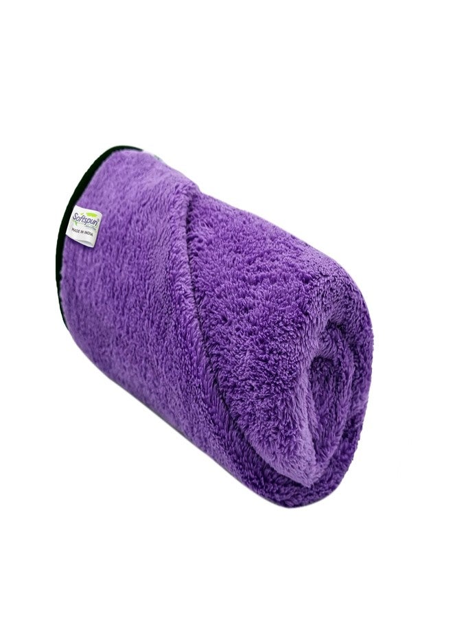 SOFTSPUN Microfiber Baby Hand & Face Towel 2 Pcs 280 GSM 40X60 Purple | Super Soft & Silky for Hand, Face, Body - Hypoallergenic Sensitive Skin Wipes & Washcloths - Image 2