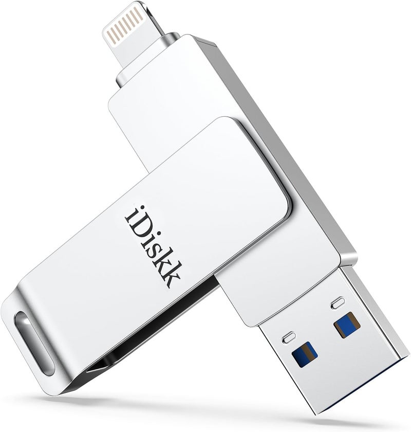 iDiskk App-le Mfi Certified 128GB iDiskk iPhone Flash Drive,for Photos and Videos,Photo Stick, iPad Flashdrive,iPhone USB Storage, iPad iPhone Photo Storage Stick,for Mac,iPad,PC Thumb Drive Auto Backup - Image 1