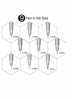 KASTWAVE Fineliner Pens, Cozy 9 Pack Black Pigment Liner Micro Liner Fineliner Drawing Pens, Different Nib Sizes with Anti-Bleed for Sketching Drafting Office Documents Comic Manga Scrapbooking  - Image 3