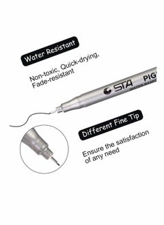 KASTWAVE Fineliner Pens, Cozy 9 Pack Black Pigment Liner Micro Liner Fineliner Drawing Pens, Different Nib Sizes with Anti-Bleed for Sketching Drafting Office Documents Comic Manga Scrapbooking  - Image 2