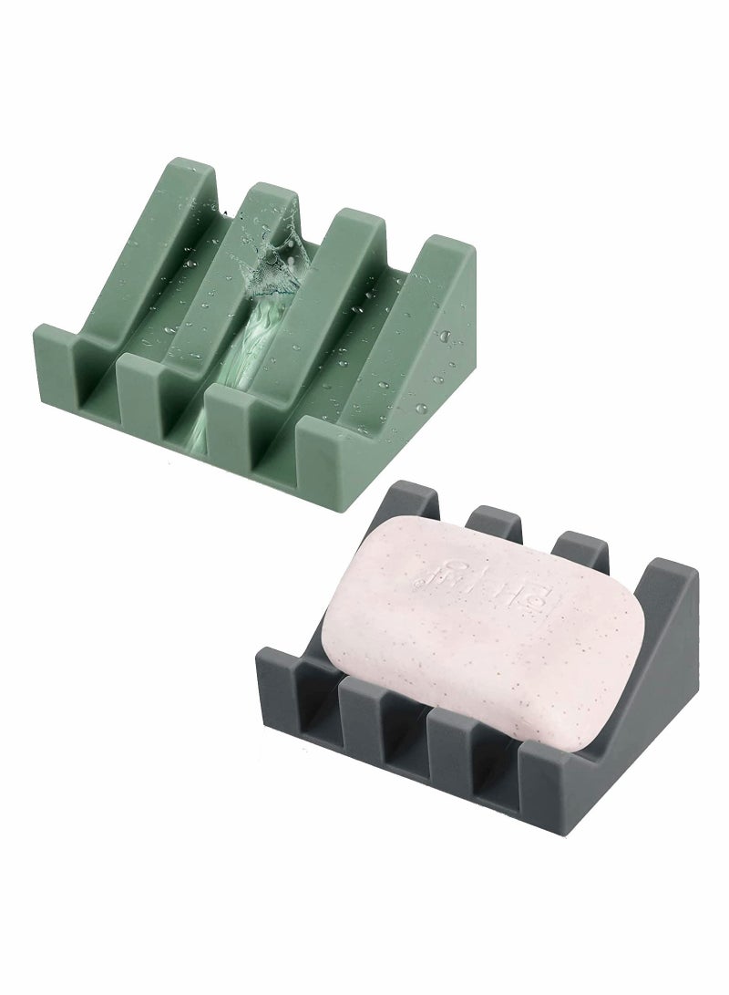 2 Pack Drainage Soap Dishes - Perfect for Kitchen, Bathroom, Camping & Gym Accessories - Image 1