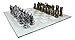 Ebros Gift Silver and Gold Painted Magic Fantasy Dungeons and Dragons Felted Base Resin Chess Pieces with 15 by 15 Checkered Frosted and Transparent Glass Board Set Gaming Board Game Collection - Image 2