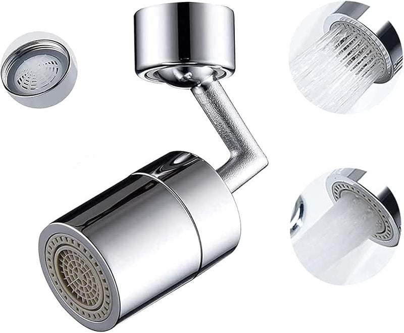 720 Degree Rotating Faucet Head, Brass Rotatable Faucet Mounted Sink Faucet for Kitchen Restaurant Hotel Bar