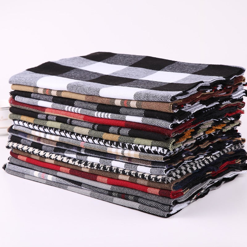 2025 Fashion British Plaid Men'S Imitation Cashmere Scarf Tassel Couple Style Parent-Child Scarf - Image 5