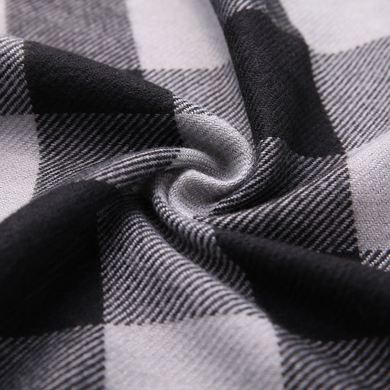 2025 Fashion British Plaid Men'S Imitation Cashmere Scarf Tassel Couple Style Parent-Child Scarf - Image 4