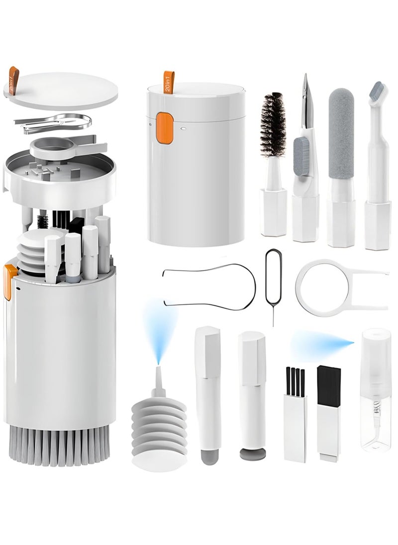 TIGER - 20-in-1 Multifunctional Cleaning Kit for Apple AirPods, iPhone, iPad, Charging Ports, Camera Lenses, Earbuds, Laptop, Mechanical Keyboards, SIM Ejector Tool – Complete Electronic Cleaning Solution - Image 1