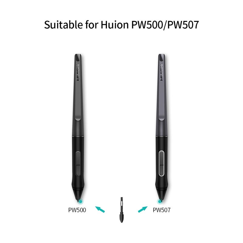 HUION 10-Piece Replacement Pen Nibs Set Black - Image 4